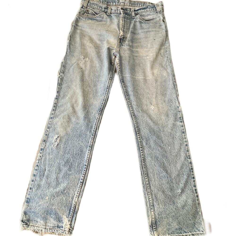Mens Levis 514 Vintage 86 Jean SZ 36/32 Orange tab Straight leg lght wsh 100% co
